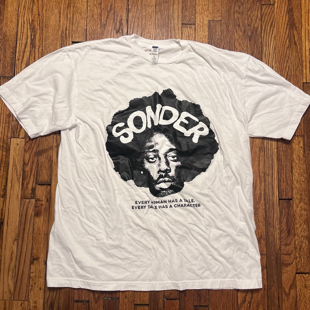 Sonder Graphic T Shirt XL White "Every Human Has a Tale" Streetwear Tee